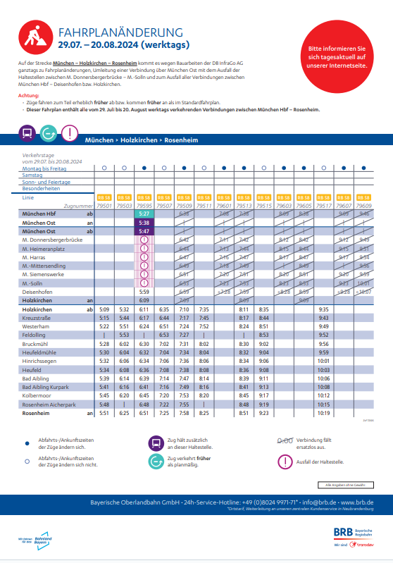 Fahrplanänderung 240718