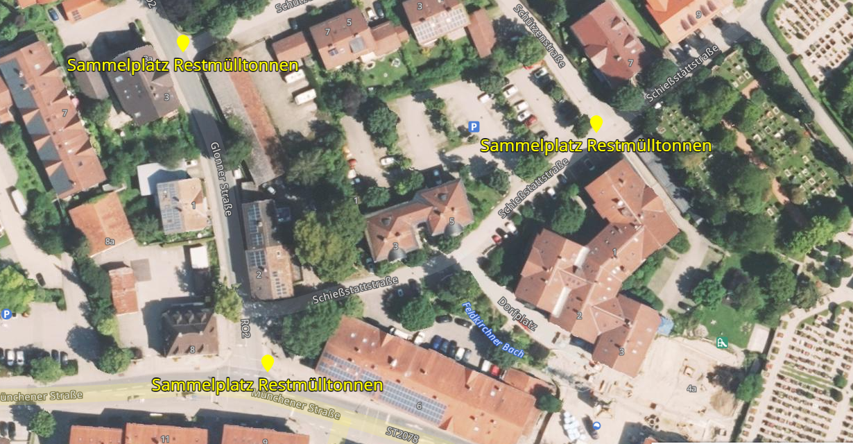 Mülltonnen Lageplan